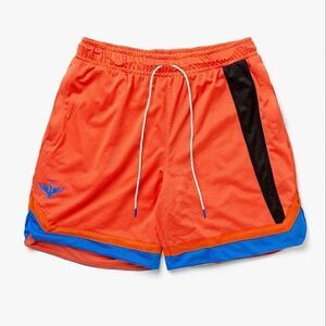 Puma Melo One Stripe Basketball Shorts Orange Blue Dragon Ball Z Men's XL Lined